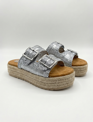 Luxe Woven Espadrille Platform Slides | Queen Footwear