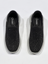 Women's Rhinestone Knit Slip-On Sneakers