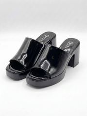 Women’s Patent Platform Mule Heels | Queen Footwear