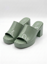 Women’s Patent Platform Mule Heels | Queen Footwear