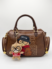 Cream Bear Travel Boston Bag