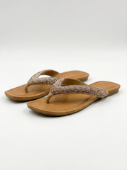 Crystal Embellished Flip Flops | Queen Footwear