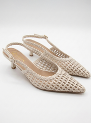 Woven Slingback Heels | Queen Footwear