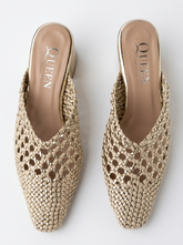 Woven Pointed Heel Mules | Queen Footwear