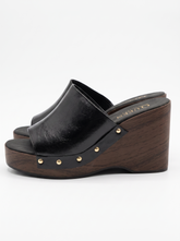 Metallic Platform Wedge Slide Sandals | Queen Footwear