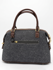 Cream Bear Denim Bowling Bag
