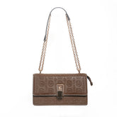 Women’s Embossed Chain Shoulder Bag | Queen Accessories
