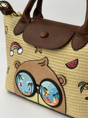 Summer Bear Straw Tote | Queen Footwear