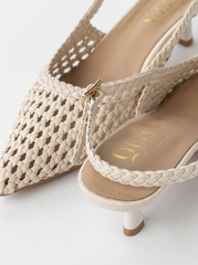 Woven Slingback Heels | Queen Footwear
