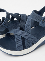 Comfort Knit Cross-Strap Sandals | Queen Footwear