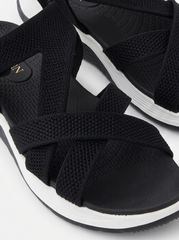 Comfort Knit Cross-Strap Sandals | Queen Footwear