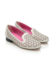Elegant Floral Cutout Loafers | Queen Footwear