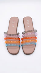 Queen Colorful Transparent Strap Sandals | Queen Footwear