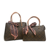 Women’s Monogram Handbag Set with Scarf | Queen Fashion