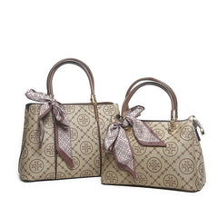 Women’s Monogram Handbag Set with Scarf | Queen Fashion