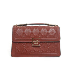 Women’s Embossed Structured Shoulder Bag | Queen Fashion