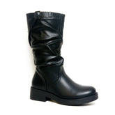 Women’s Slouchy Buckle Mid-Calf Boots | Queen Footwear