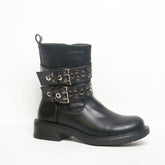 Women’s Double-Buckle Moto Ankle Boots | Queen Footwear
