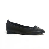 Women’s Black Ballet Flat with Bow | Queen Footwear