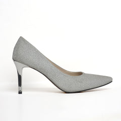 Women’s Silver Glitter Pointed-Toe Pumps | Queen Footwear