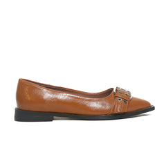 Women’s Pointed-Toe Buckle Flats | Queen Footwear