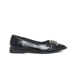 Women’s Pointed-Toe Buckle Flats | Queen Footwear