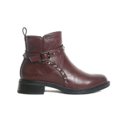 Women’s Studded Buckle Ankle Boots | Queen Footwear