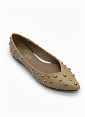Queen Studded Pointed Flat