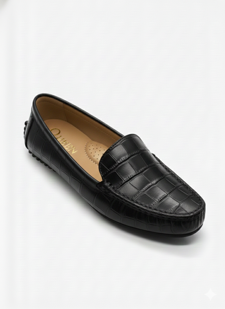 Queen Croc-Textured Loafer