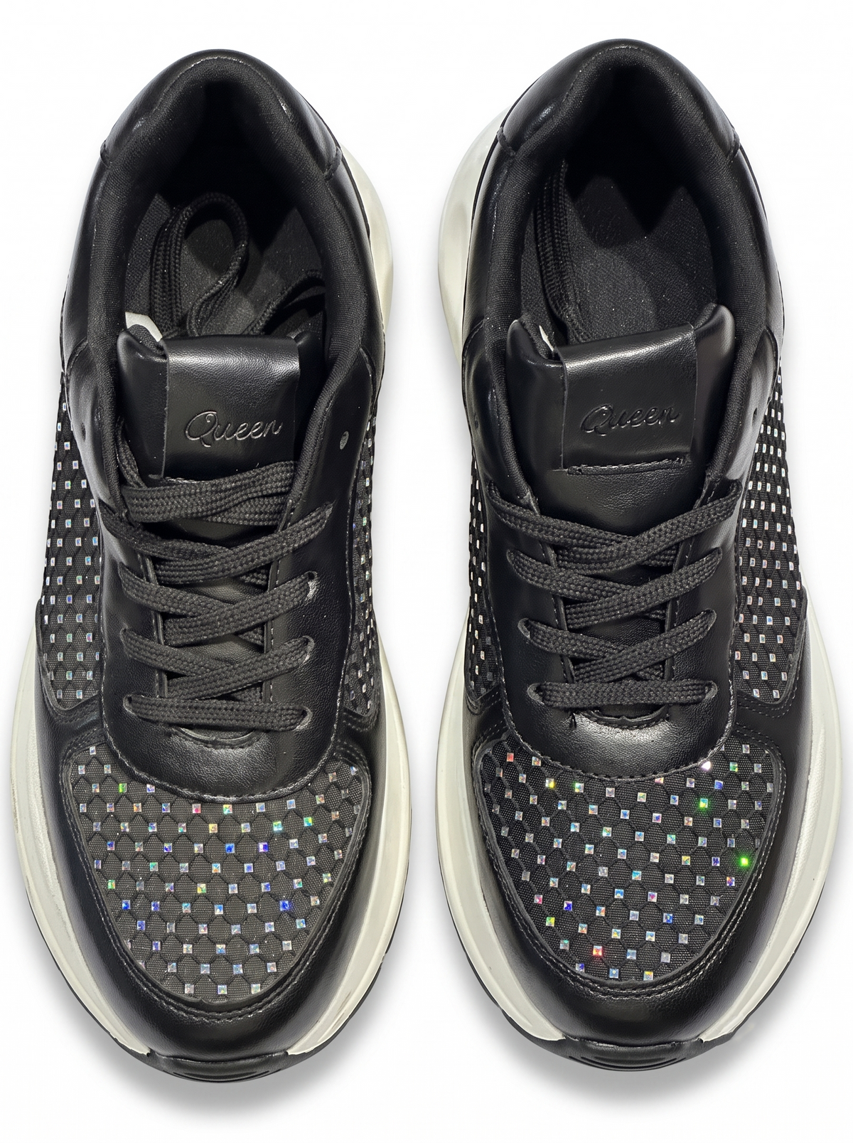 Women's Crystal Mesh Platform Sneakers