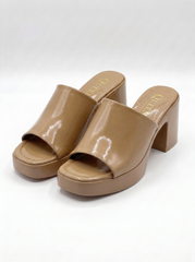 Women’s Patent Platform Mule Heels | Queen Footwear