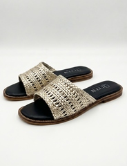 Handwoven Luxe Flat Slides | Queen Footwear