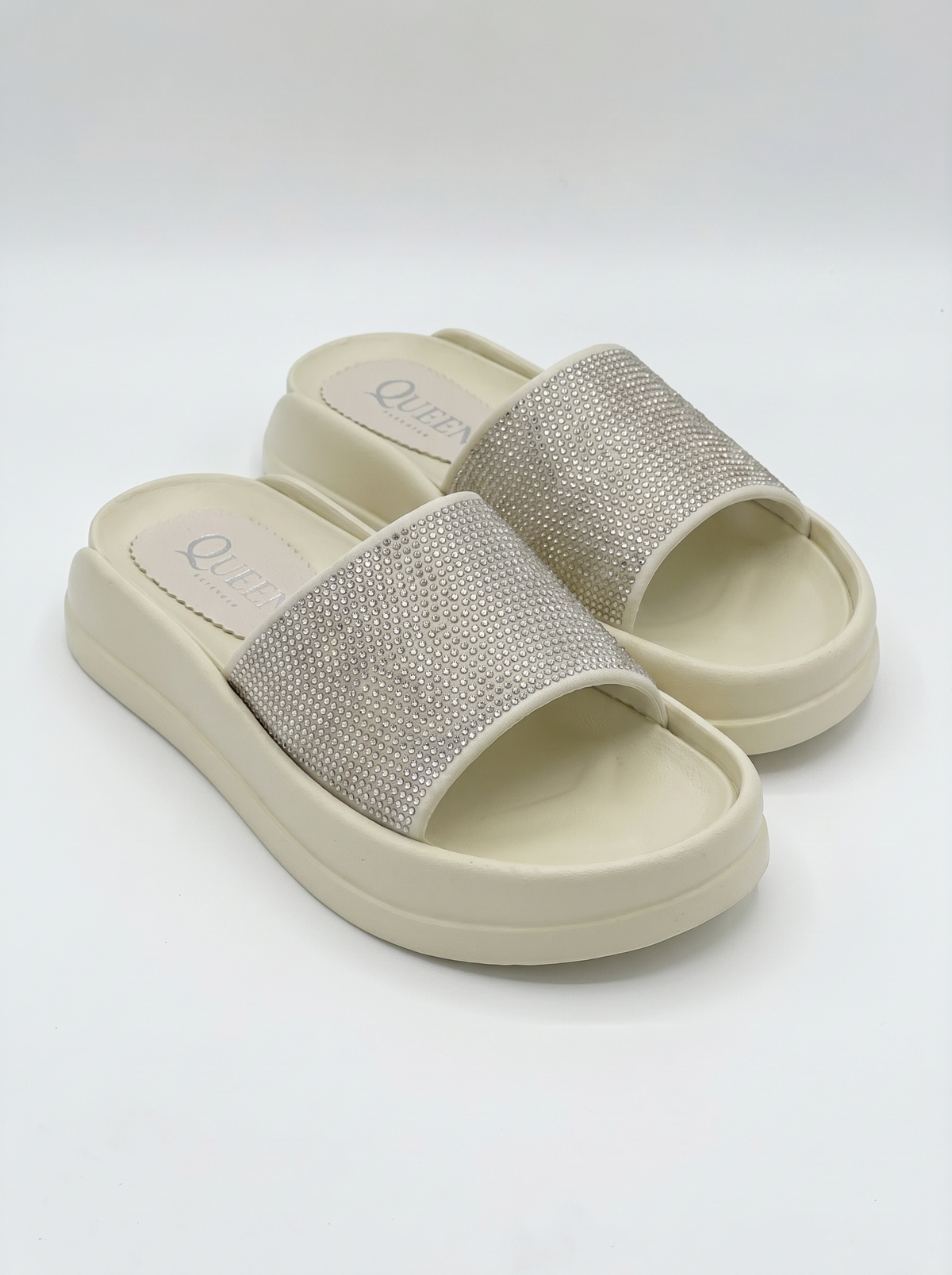 Crystal Comfort Platform Slides | Queen Footwear