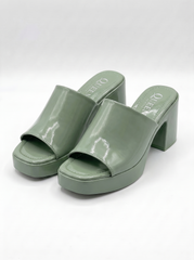 Women’s Patent Platform Mule Heels | Queen Footwear