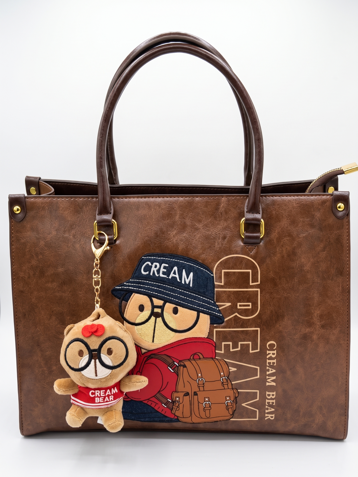 Cream Bear Adventure Tote Bag