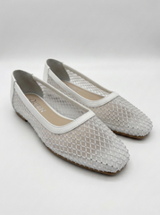 Crystal Mesh Ballet Flats | Queen Footwear