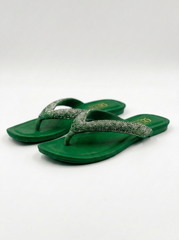 Crystal Embellished Flip Flops | Queen Footwear