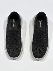 Women's Rhinestone Knit Slip-On Sneakers