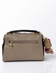 Cream Bear Mini Boston Handbag
