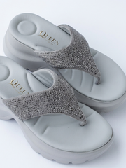 Crystal Comfort Platform Flip Flops | Queen Footwear