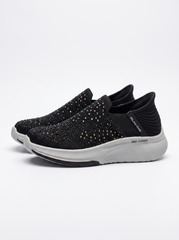 Women's Rhinestone Knit Slip-On Sneakers