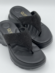 Crystal Comfort Platform Flip Flops | Queen Footwear
