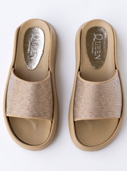 Crystal Comfort Platform Slides | Queen Footwear