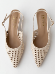 Woven Slingback Heels | Queen Footwear