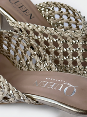 Woven Pointed Heel Mules | Queen Footwear