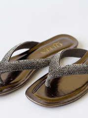 Crystal Embellished Flip Flops | Queen Footwear