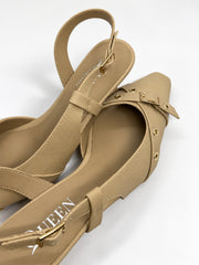Buckle Detail Slingback Heels | Queen Footwear
