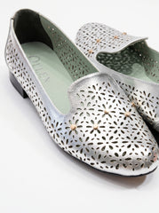 Women’s Floral Perforated Loafers | Queen Footwear