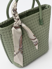 Woven Charm Mini Tote Bag | Queen Footwear
