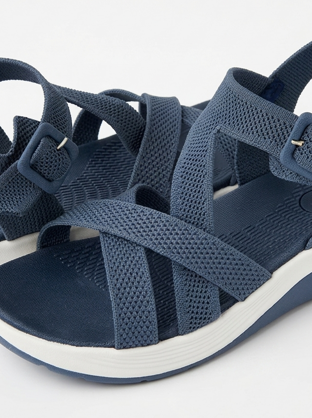 Comfort Knit Cross-Strap Sandals | Queen Footwear